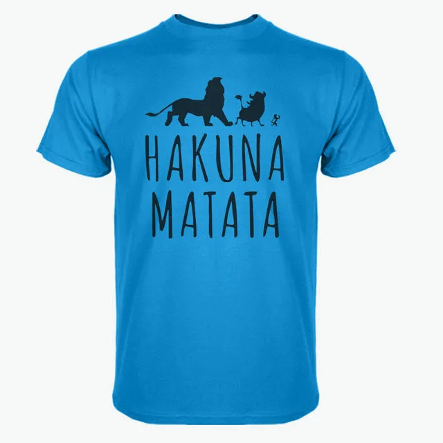 2018 Cotton T-Shirts HAKUNA MATATA Men's Big Size Sleeve Slim Fit Fashion