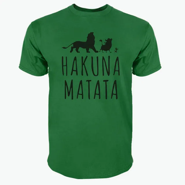 2018 Cotton T-Shirts HAKUNA MATATA Men's Big Size Sleeve Slim Fit Fashion