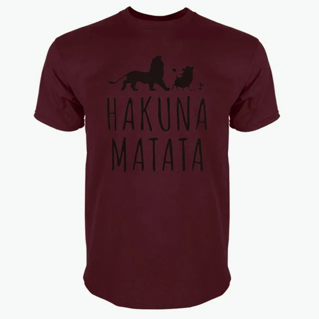 2018 Cotton T-Shirts HAKUNA MATATA Men's Big Size Sleeve Slim Fit Fashion