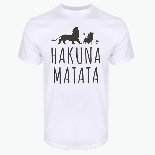 2018 Cotton T-Shirts HAKUNA MATATA Men's Big Size Sleeve Slim Fit Fashion