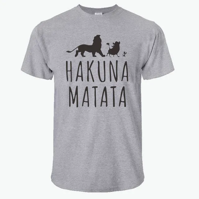 2018 Cotton T-Shirts HAKUNA MATATA Men's Big Size Sleeve Slim Fit Fashion