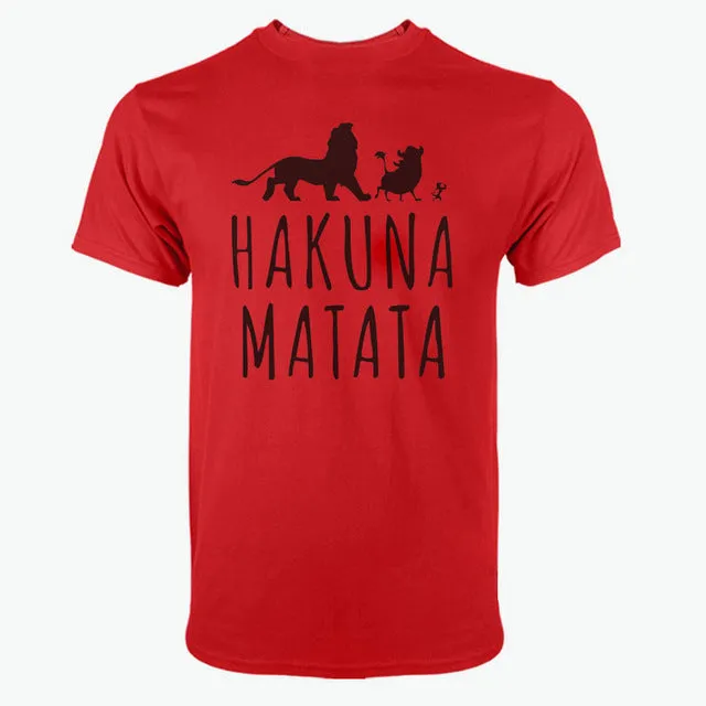 2018 Cotton T-Shirts HAKUNA MATATA Men's Big Size Sleeve Slim Fit Fashion