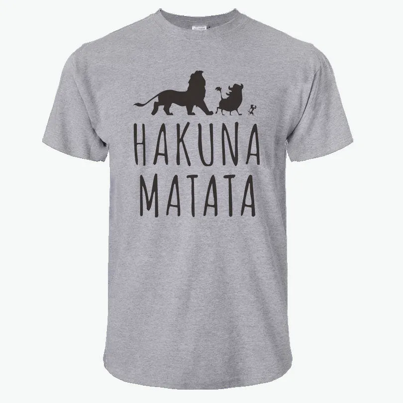 2018 Cotton T-Shirts HAKUNA MATATA Men's Big Size Sleeve Slim Fit Fashion