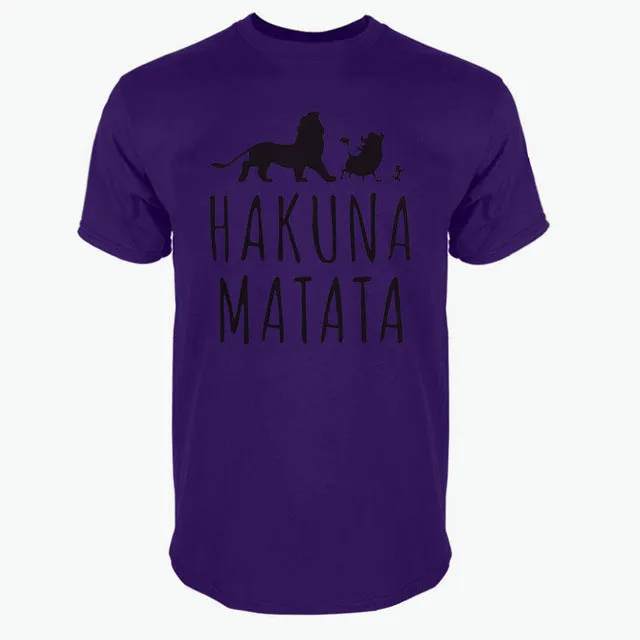 2018 Cotton T-Shirts HAKUNA MATATA Men's Big Size Sleeve Slim Fit Fashion