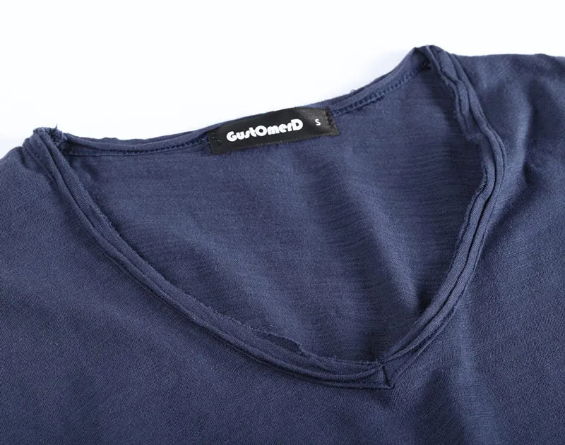 4 Pieces Men's V-neck Slim Fit T-shirts