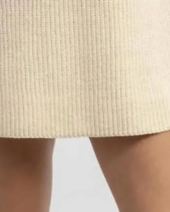 Alys Knit Shoulder Pad Mini Dress In Cream | Cream