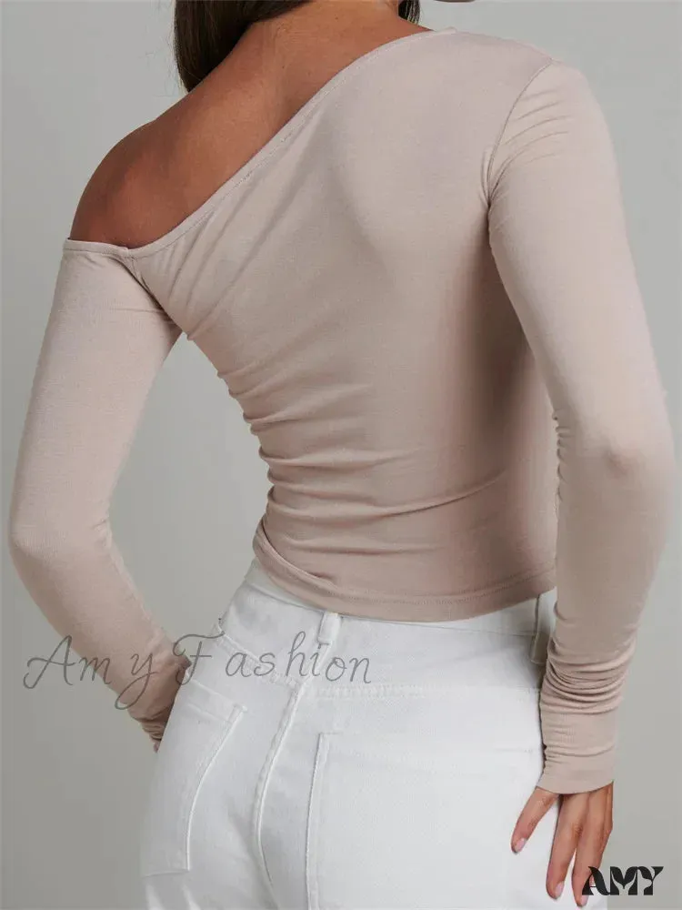 Amy Fashion - Elegant Lace Patchwork Long Sleeve O-Neck Slim Fit T-shirts