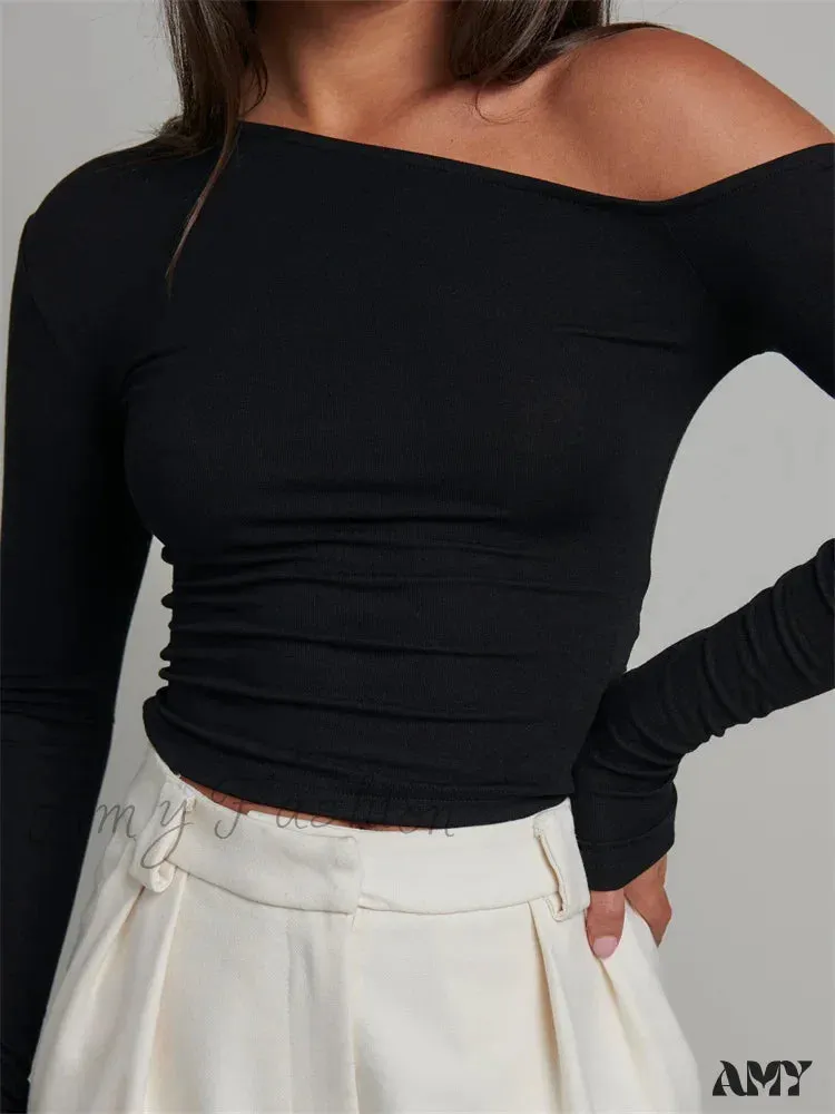 Amy Fashion - Elegant Lace Patchwork Long Sleeve O-Neck Slim Fit T-shirts