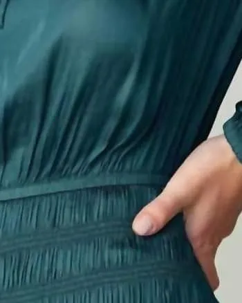 Balloon Sleeve Mini Dress In Dark Teal | Dark Teal