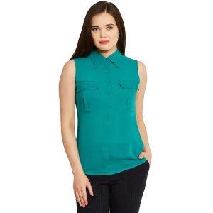 Blue Sleeveless Top