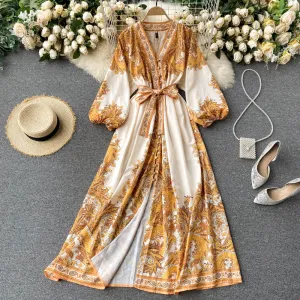 Boho Floral Dress, Bohemian Summer Dress For Women