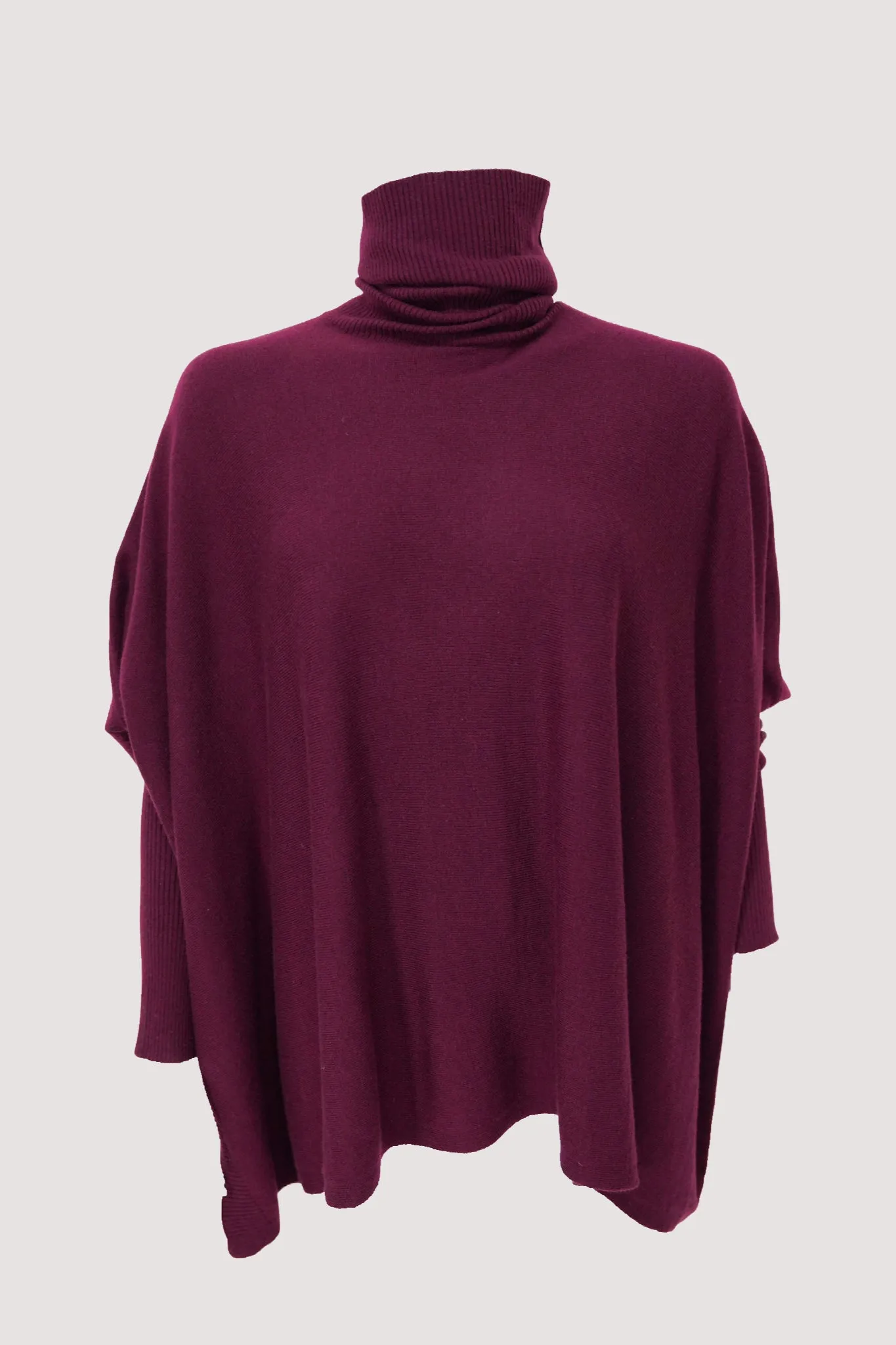 Burgundy  Short Poncho