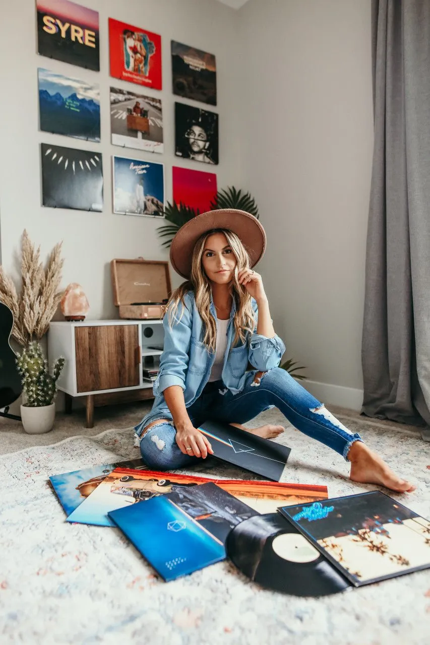 Button Down Light Wash Chambray Top