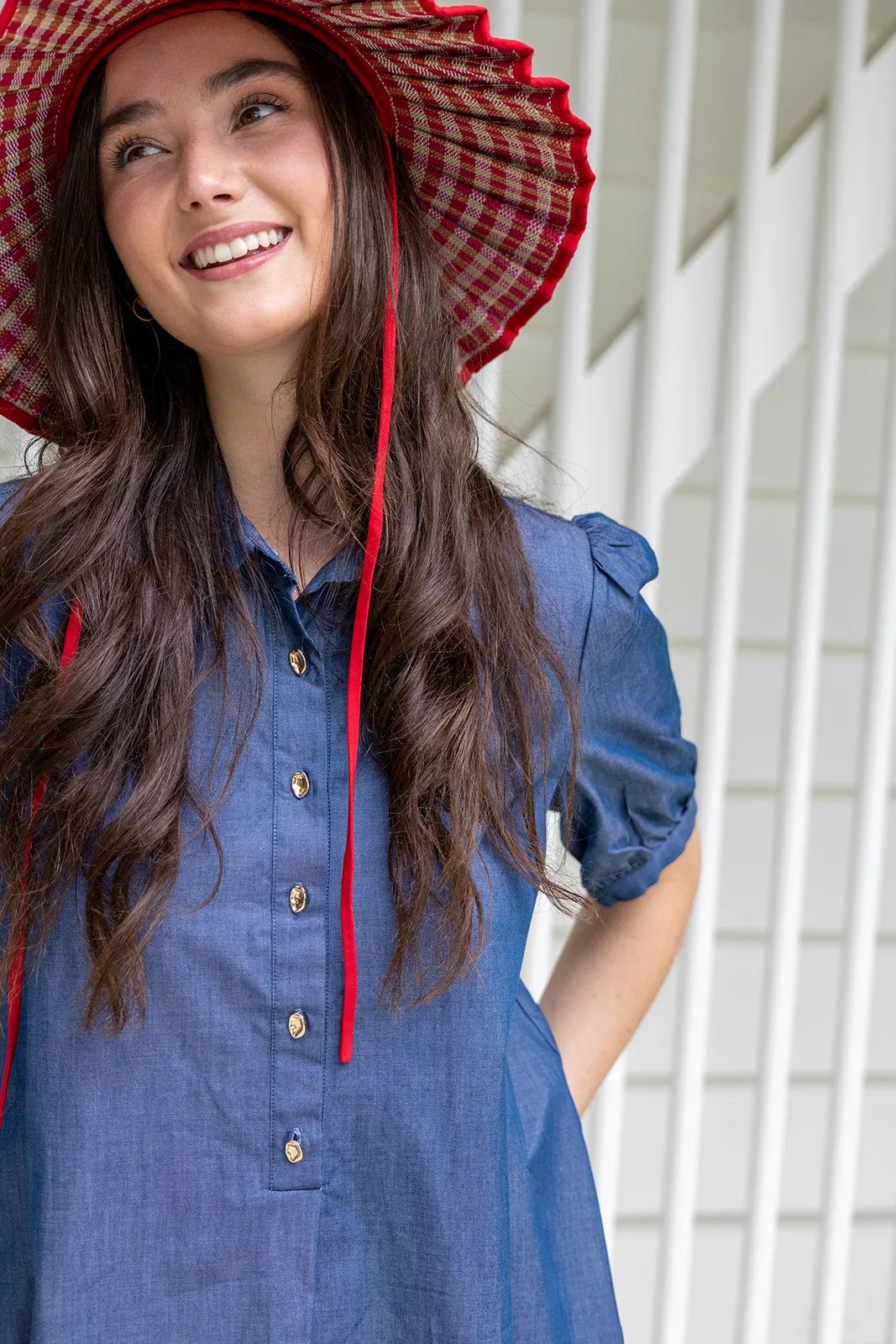 Chambray Cotton Shirt Dress