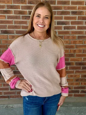 Colorblock Exposed Seam Sweater