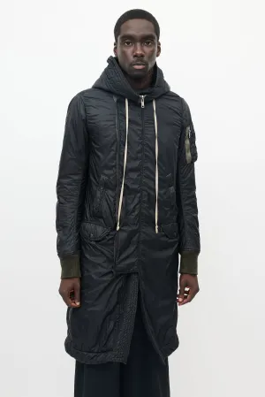 DRKSHDW Black Nylon Hooded Parka