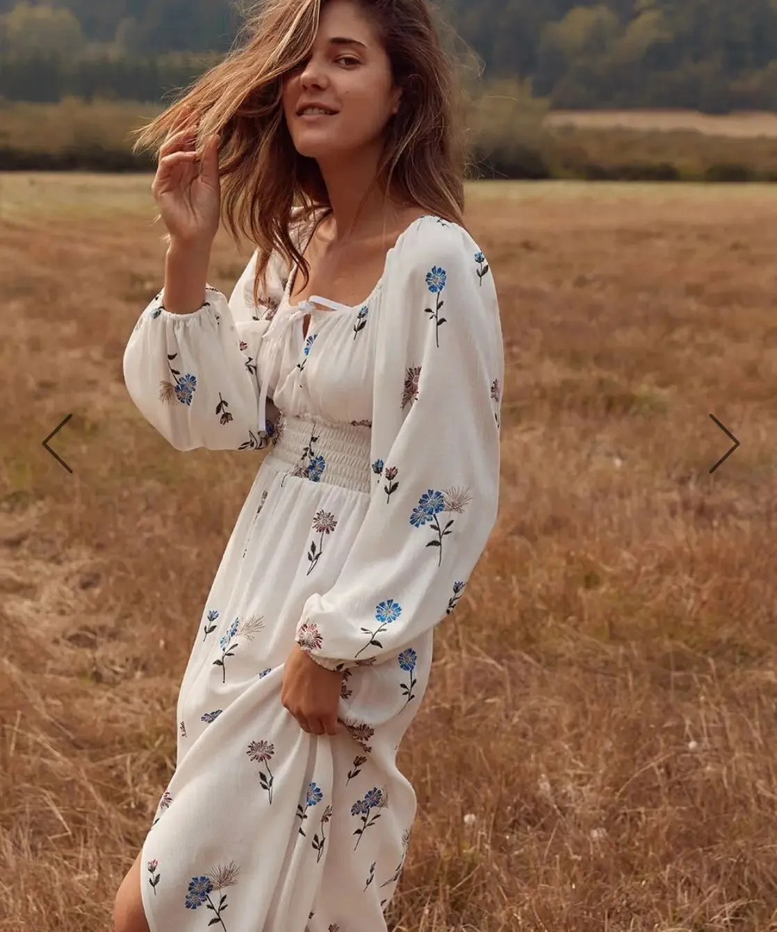 FashionSierra-Cotton  White  Maxi  Vintage  Floral Embroidery  Spring/Autumn  Robe  Long Sleeve  Casual Boho Dress