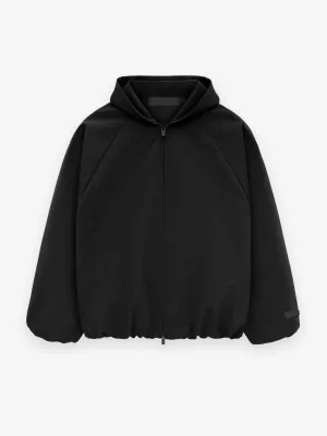 Fear of God Essentials Bonded Nylon Hooded Bomber in Black