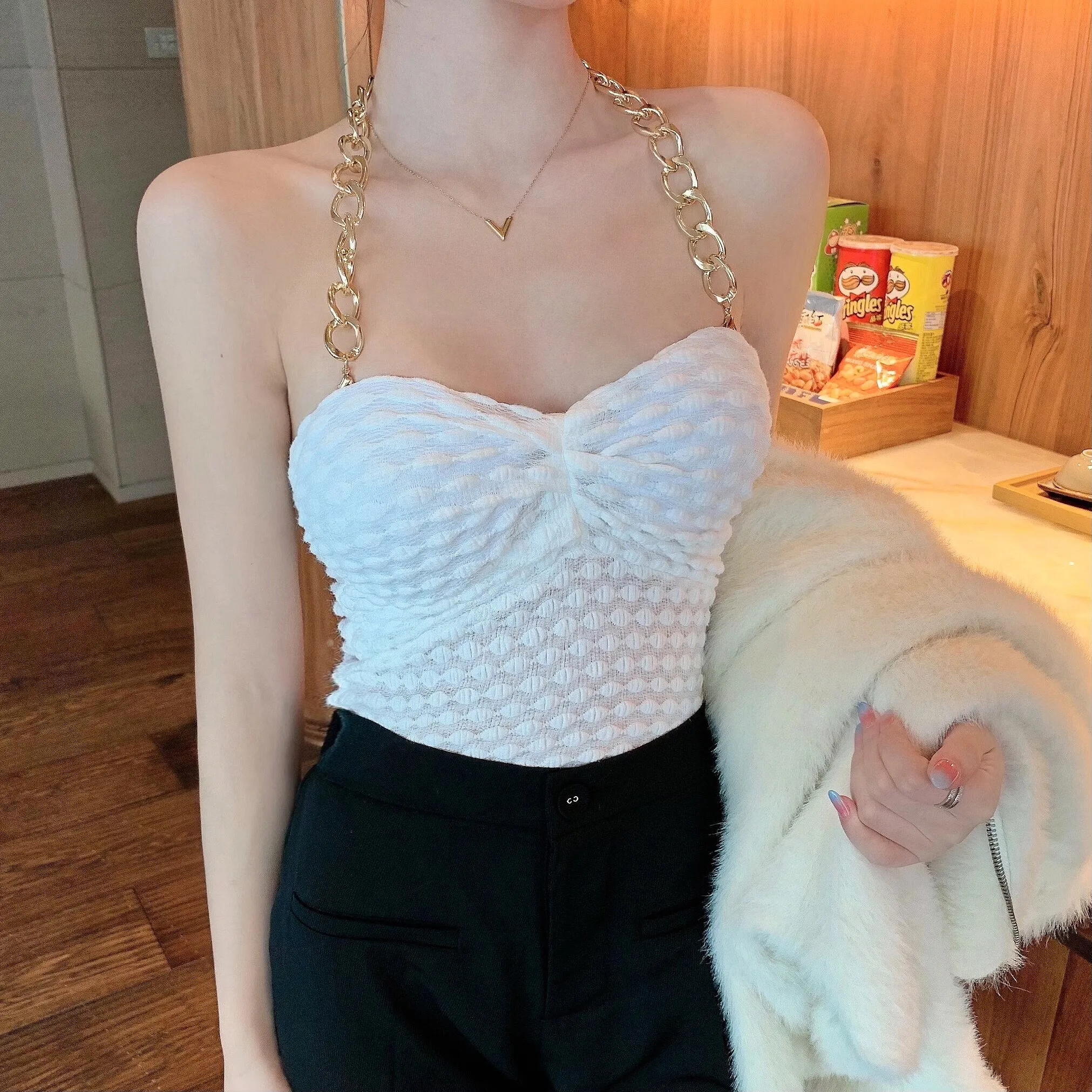 Hazel lace cropped Bustier Tops