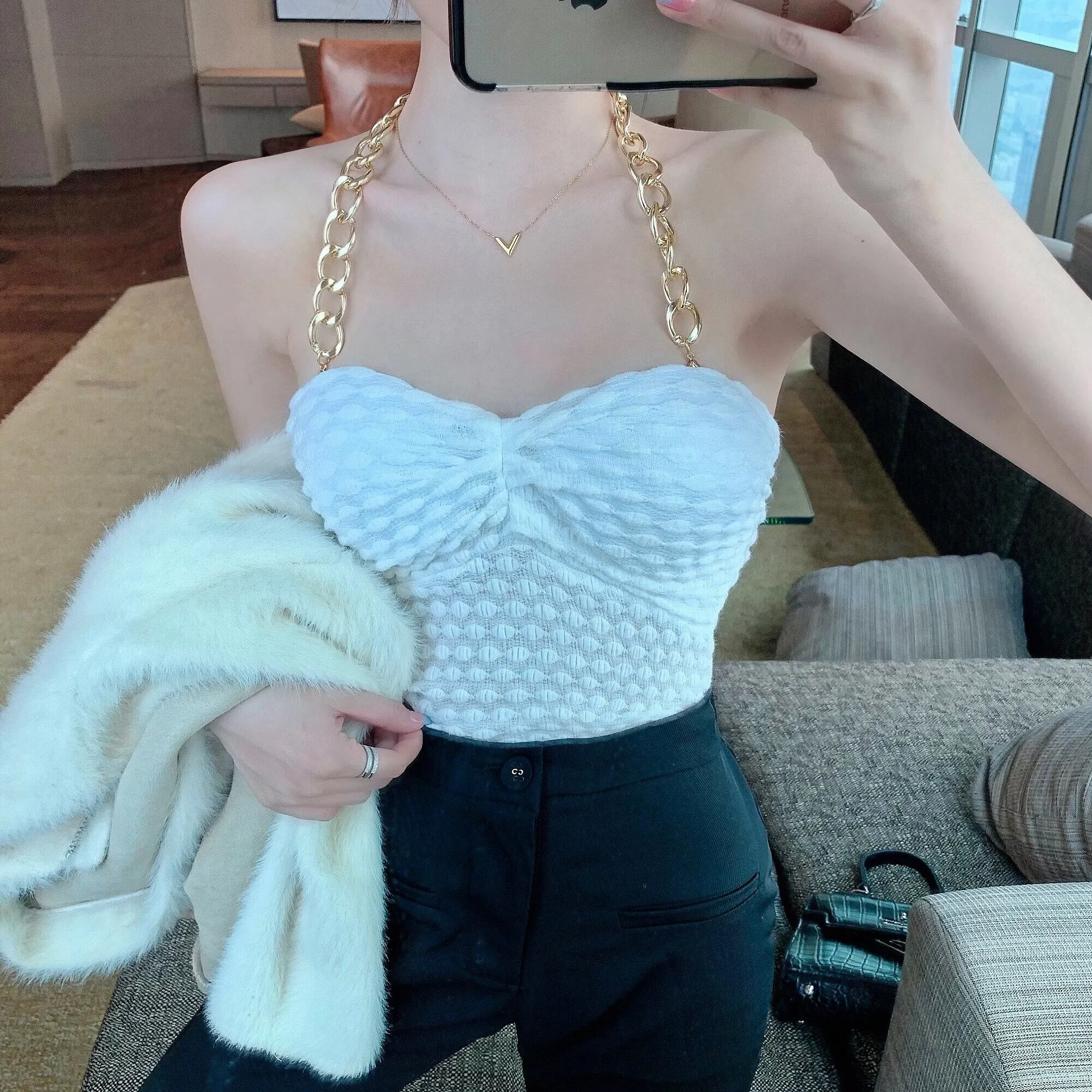 Hazel lace cropped Bustier Tops