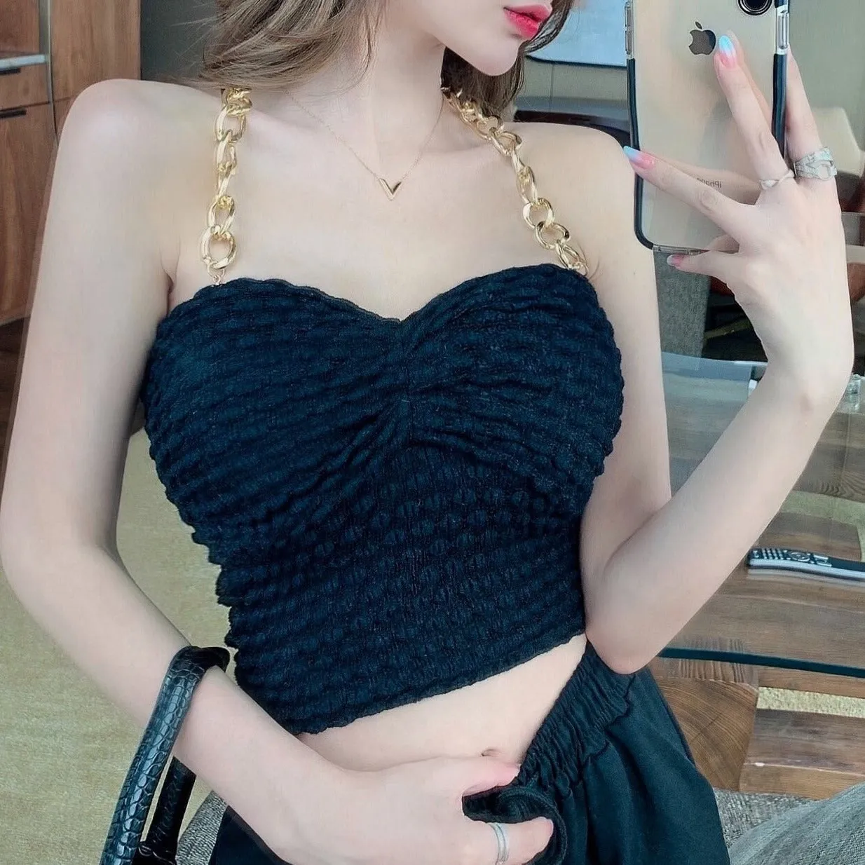 Hazel lace cropped Bustier Tops