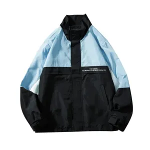Hip Hop Mens Windbreaker Jacket Autumn 2021 Fashion Casual Patchwork Loose Mens Jacket Sportswear