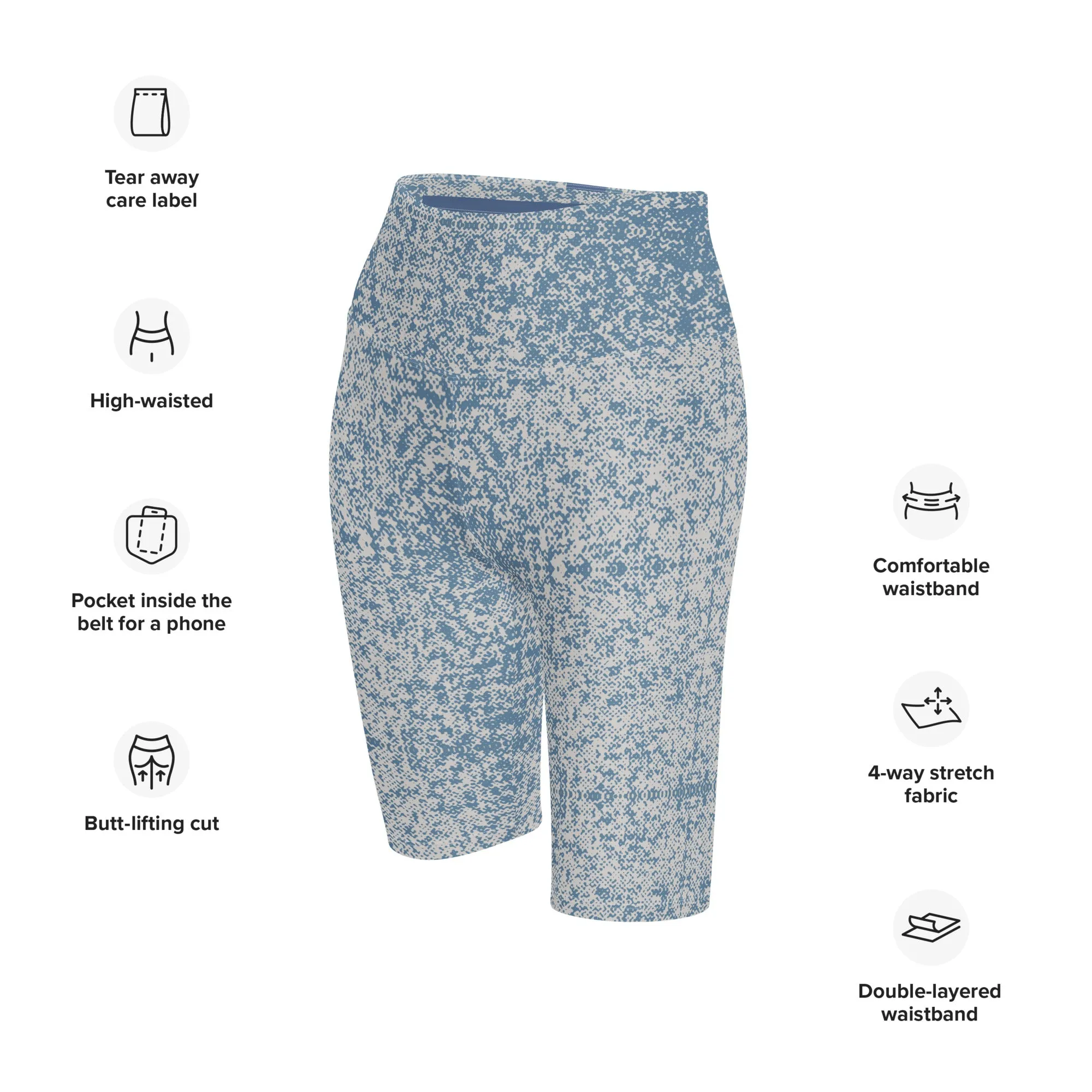 Humble Sportswear™ Rylee Blue High Waist Shorts