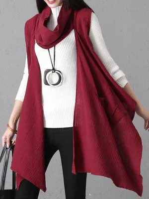 Irregular High Collar Vest Coats