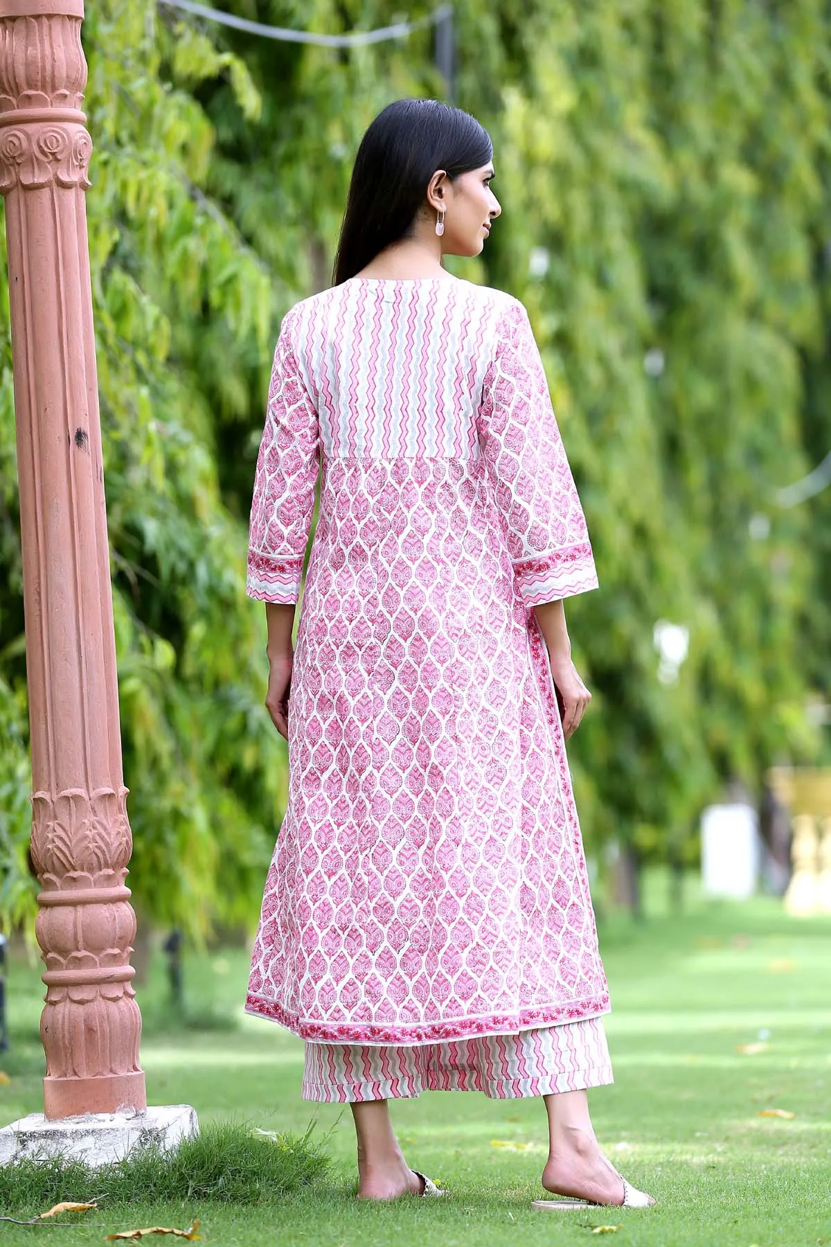 Kalidaar Kurta/pant set in pink