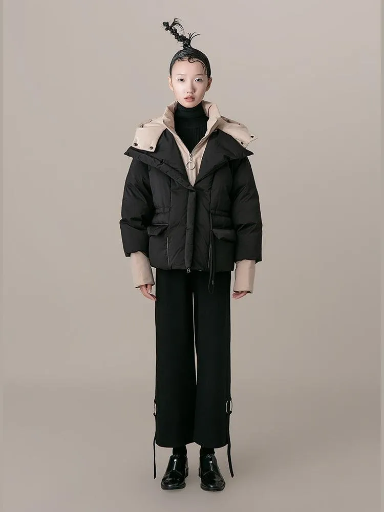 Layered Color Block Puffer Jacket