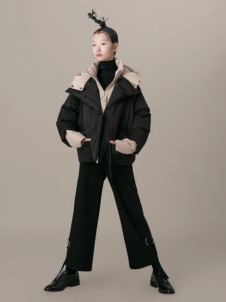Layered Color Block Puffer Jacket