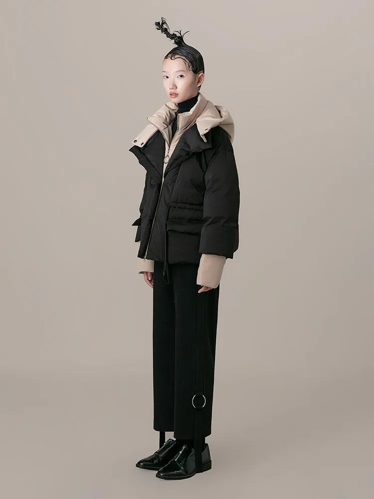 Layered Color Block Puffer Jacket