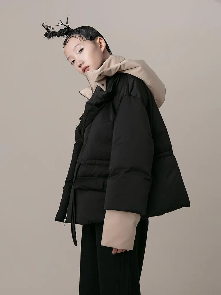 Layered Color Block Puffer Jacket