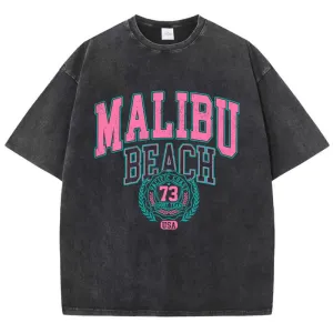 Malibu Beach Graphic washed oversized vintage tees
