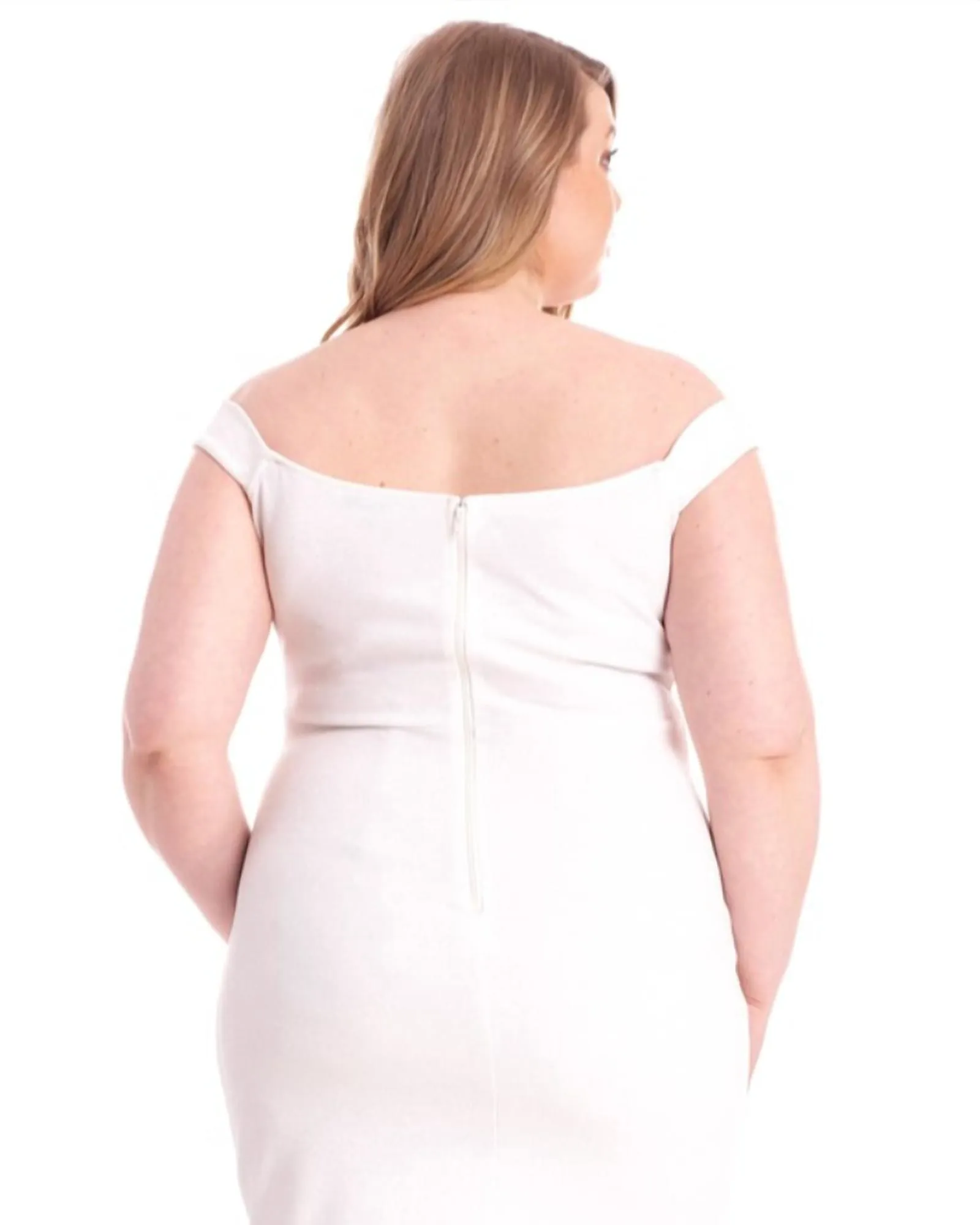 Off The Shoulder Mini Dress in White/Silver | White/Silver