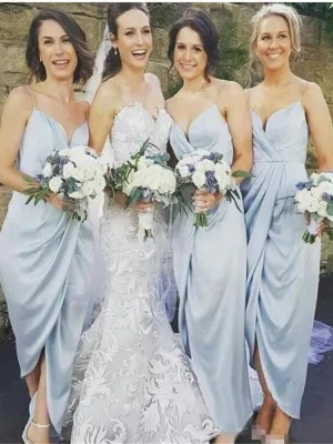 Pale Blue Boho Summer Chiffon Bridesmaid Dresses Bohemian Bridesmaid Dresses GDC1293