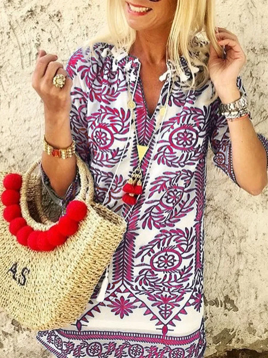Plus Size Dresses Boho Holiday Tribal Dresses