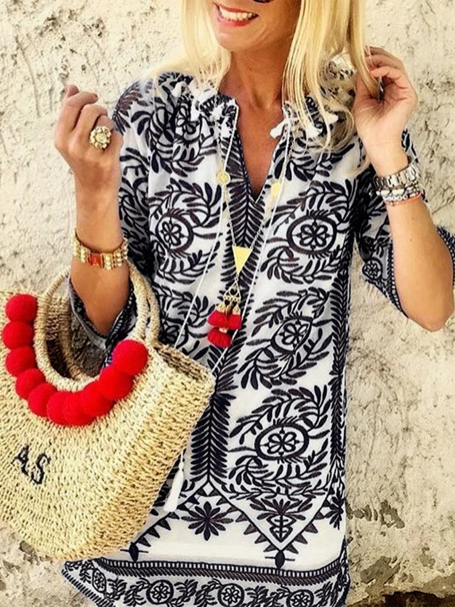 Plus Size Dresses Boho Holiday Tribal Dresses