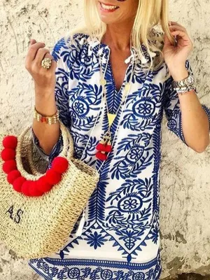 Plus Size Dresses Boho Holiday Tribal Dresses