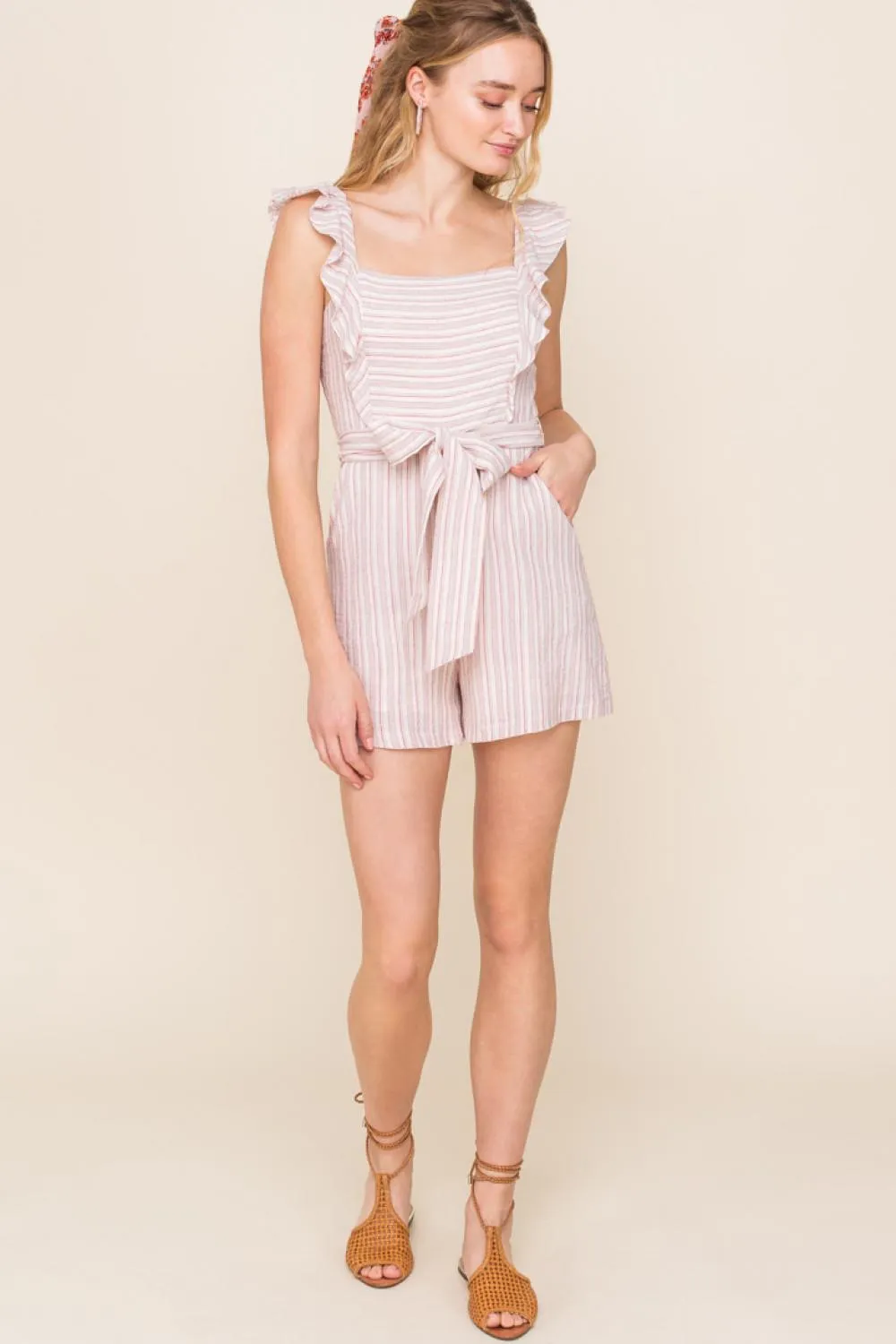 Ruffle Mini Stripe Romper
