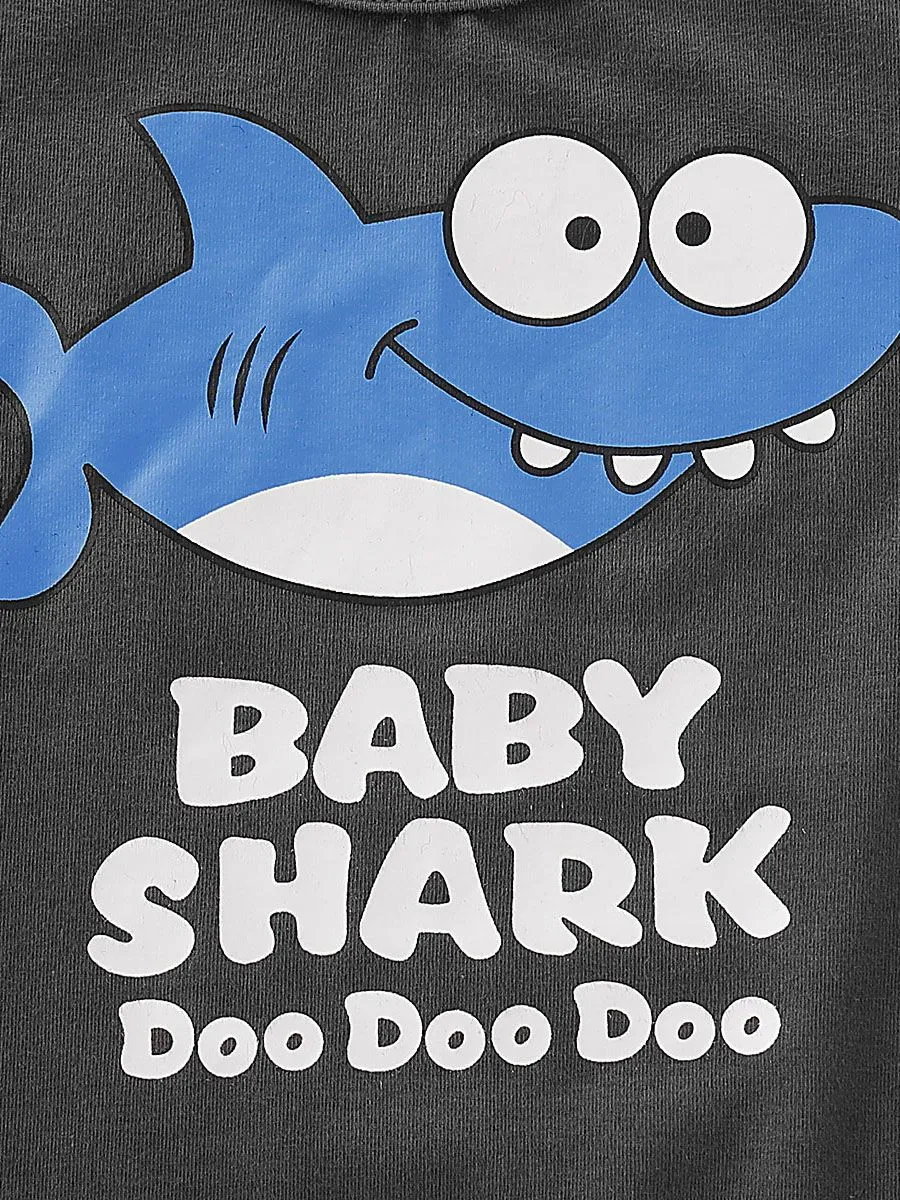 Shark Print Infant Little Boy Summer T-shirt