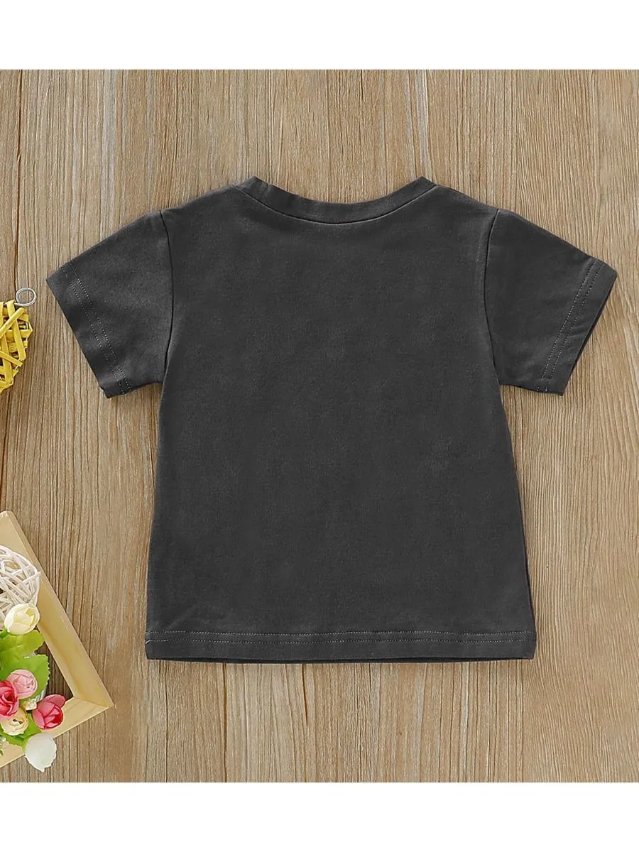 Shark Print Infant Little Boy Summer T-shirt