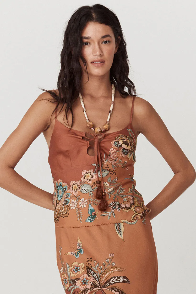 Spell - Mojave Lily Lace Up Cami - Amber