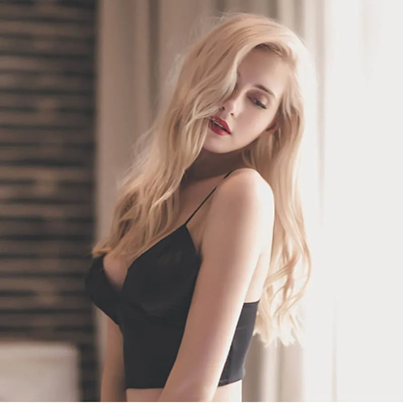 Strap T-shirt Cropped With Chest Padded Camisole