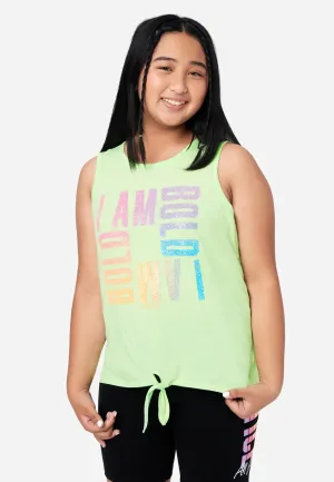 Tie Front Graphic Tank