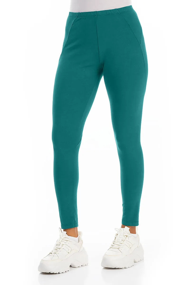Turquoise Cotton Leggings