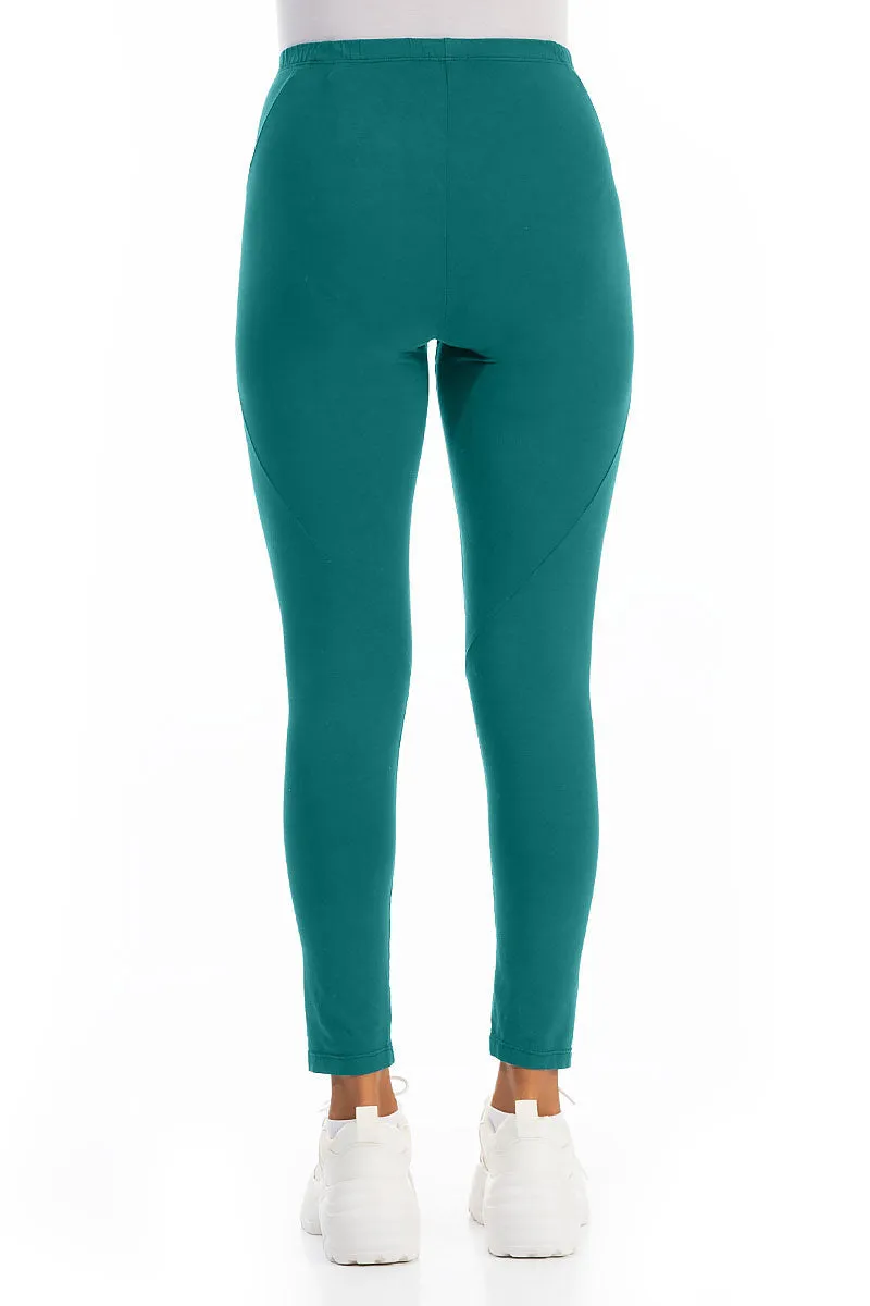 Turquoise Cotton Leggings